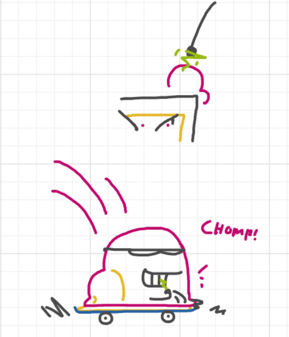 A panel from Running Duos, episode four of the Board Boards object show by Furretwalk/WalkingFurret.